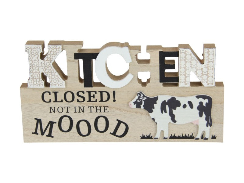 Kitchen wall plaque with cow design