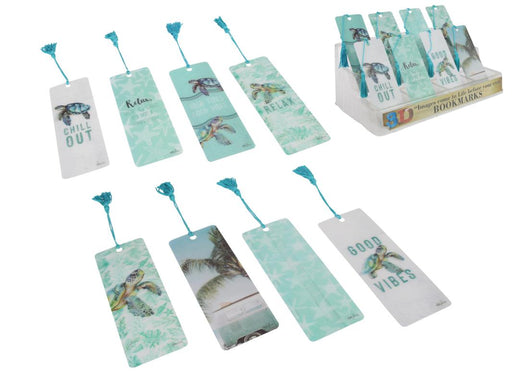 3D lenticular bookmark with sea turtle image