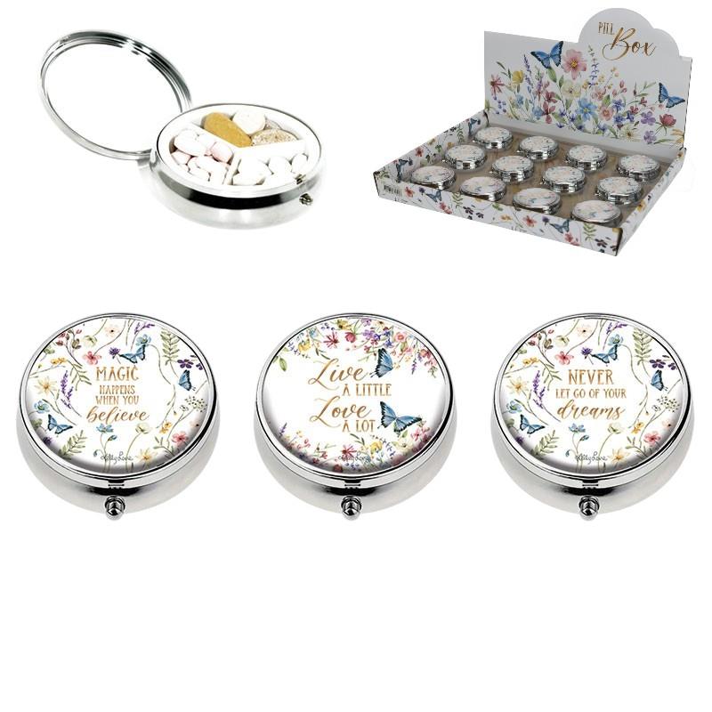 Blue butterfly decorative pill box
