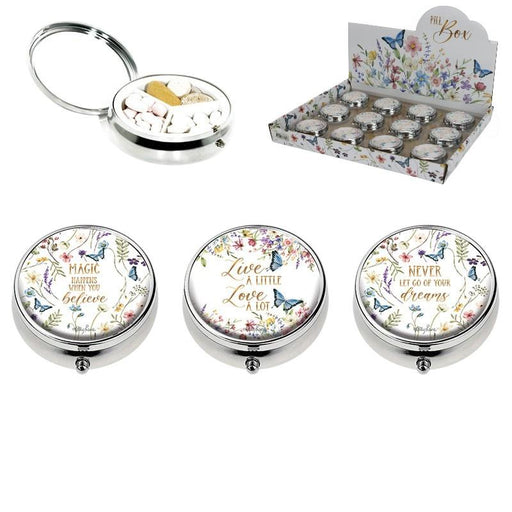 Blue butterfly decorative pill box
