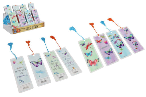 3D lenticular bookmark butterfly dragonfly assorted