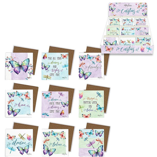 Coaster ButterFly & Dragonfly 9 Assorted