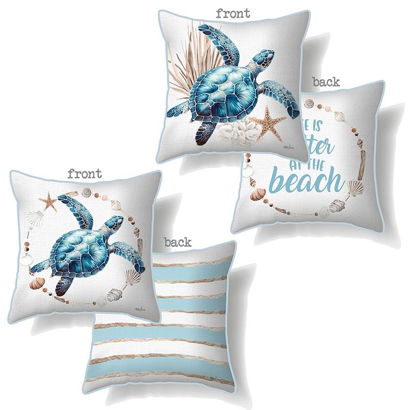 Large turtle beach decorative cushion
