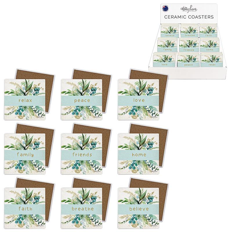 10x10CM CERAMIC INSPIRATIONAL COASTER KL