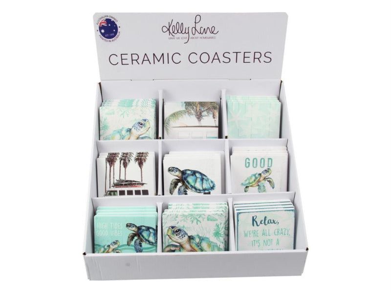 Coastal Turtle10x10cmCoaster 9 Assorted