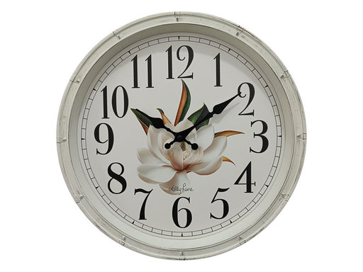 40cm wall clock with magnolia flower design