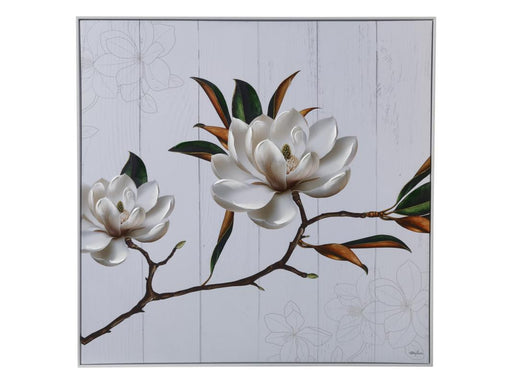 Magnolia Framed Canvas 100x100cm