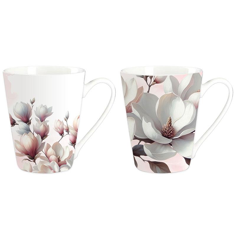 Magnolia floral latte mug