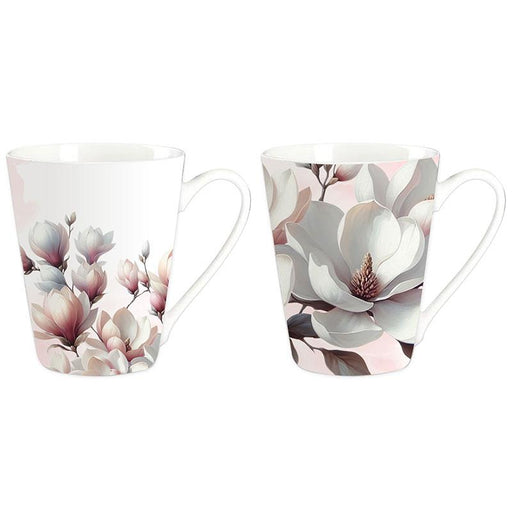 Magnolia floral latte mug