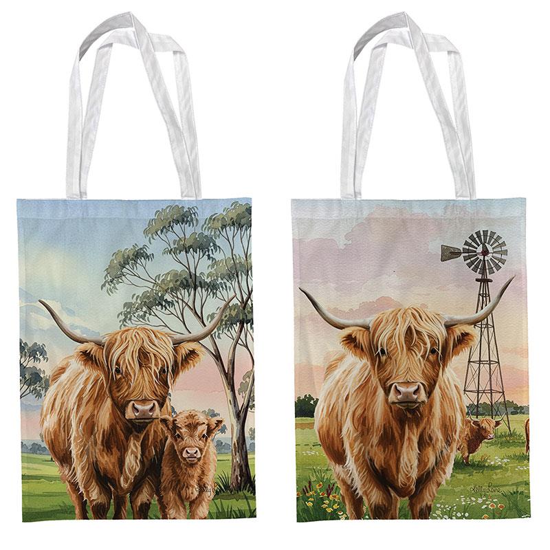 Assorted Highland cow tote bag 34x48cm