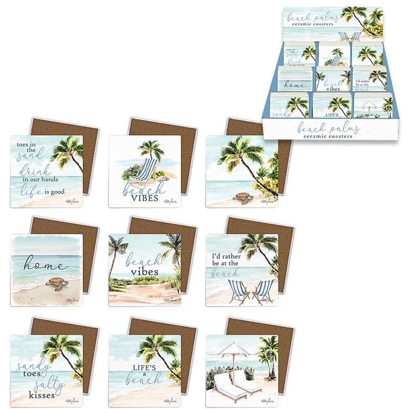 Palm tree decorative drink coaster