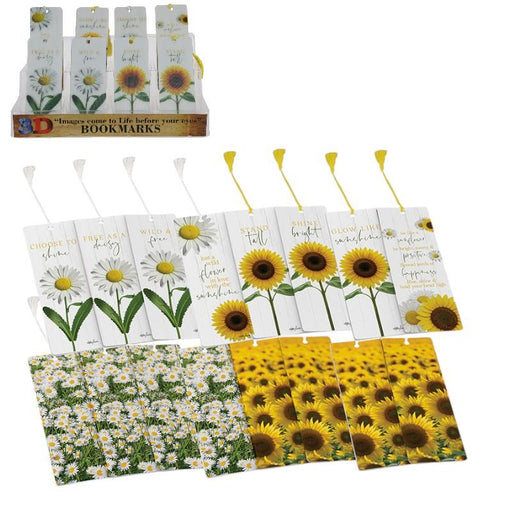Sunflower and daisy floral bookmarks