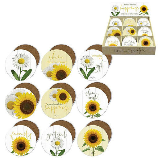 Sunflower and daisy drink coaster