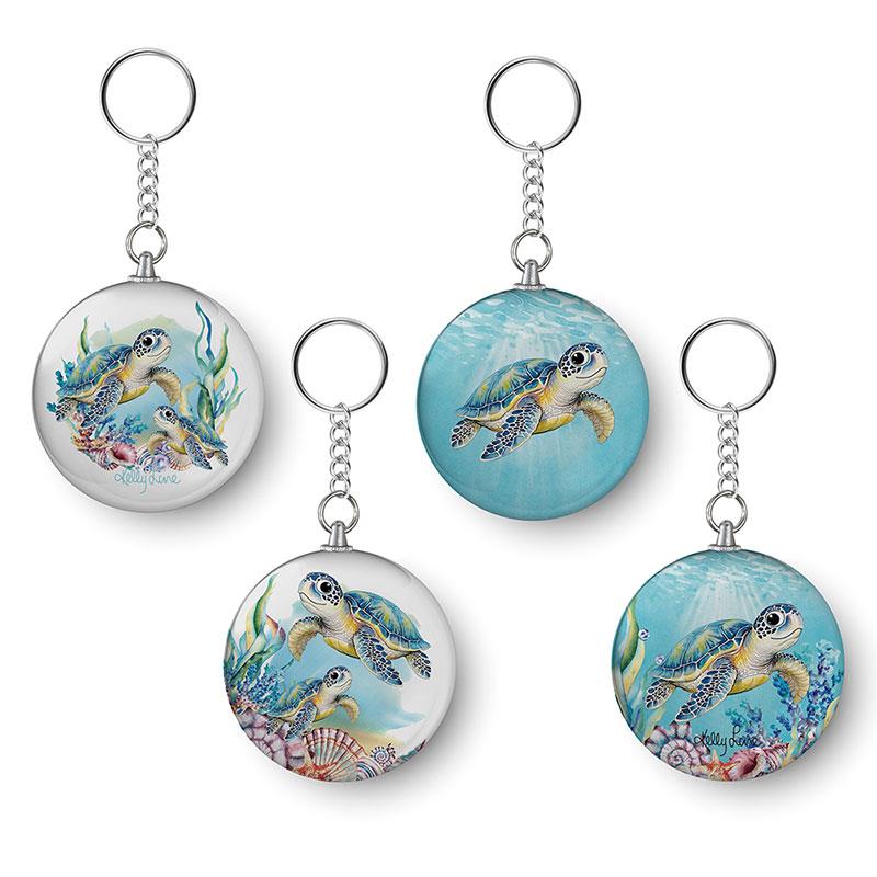 Glass googly eye novelty keyring