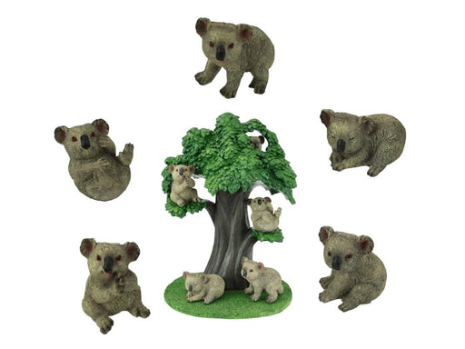 Miniature koala in tree figurine assorted