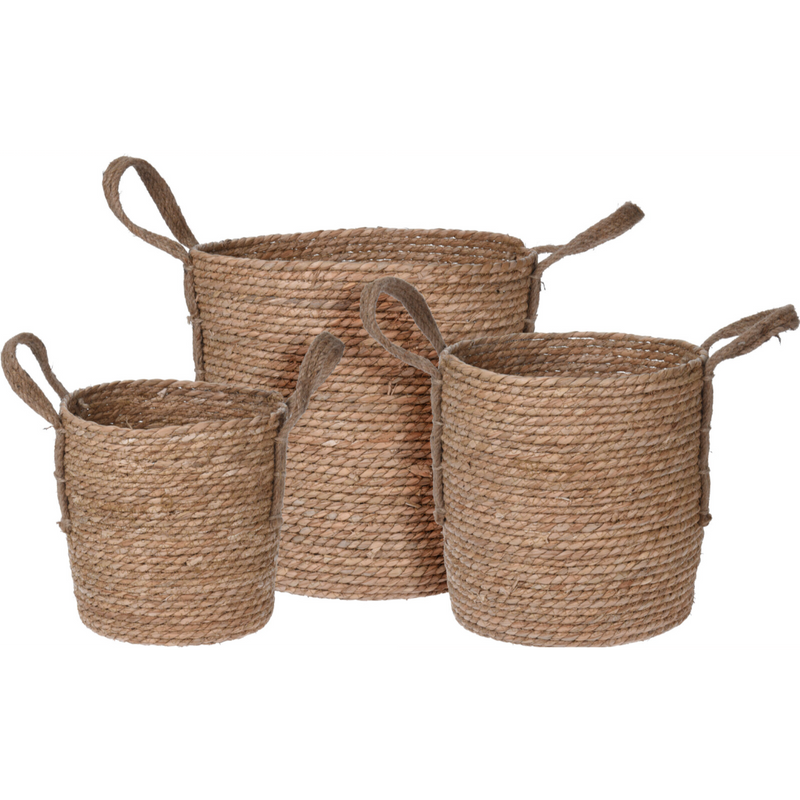 round storage basket set in three sizes