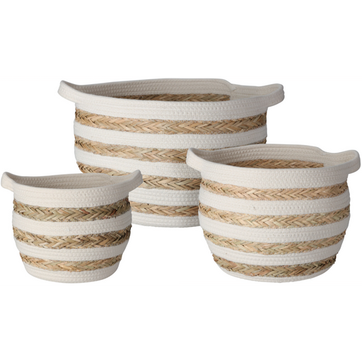 set of 3 cotton storage baskets