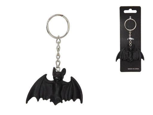 Black bat charm key ring