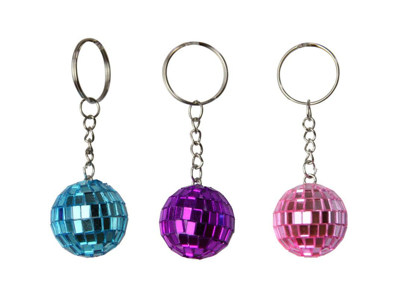 3CM DISCO BALL KEY RING 3 ASSTD