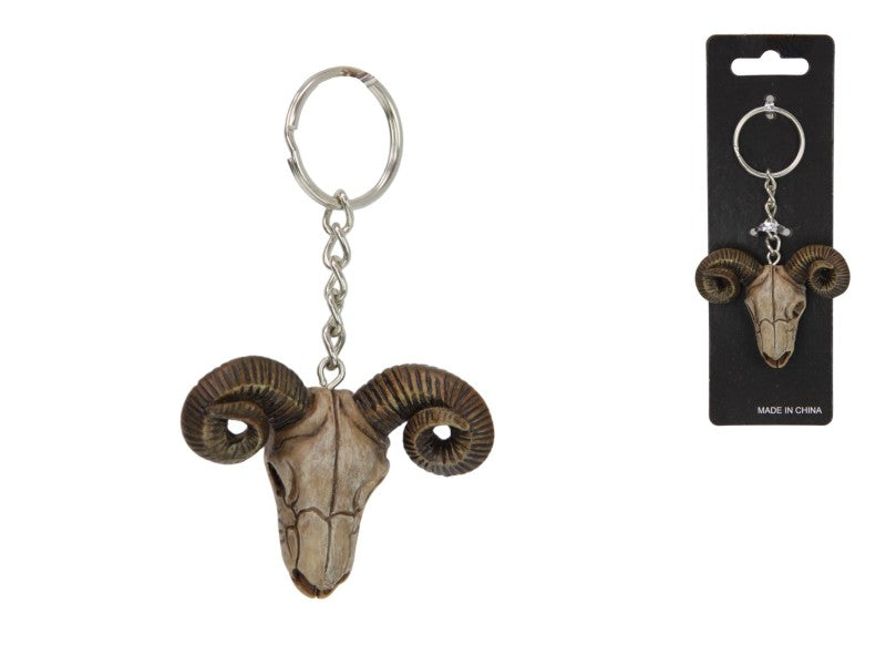 RAM DEATH SKULL KEY RING