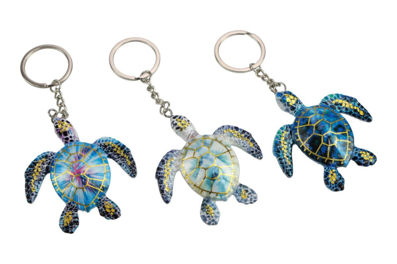 Colourful painted turtle keyring assorted designs