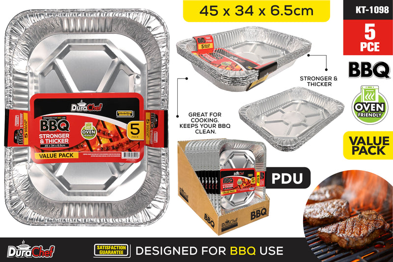 Large foil Trays 5pc 46x34x6cm