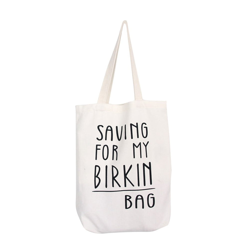 Plain white canvas tote bag