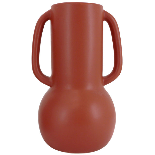 Kef decorative vase 19x17x30cm in tabasco bold statement red vase for modern home styling and long-stem flowers