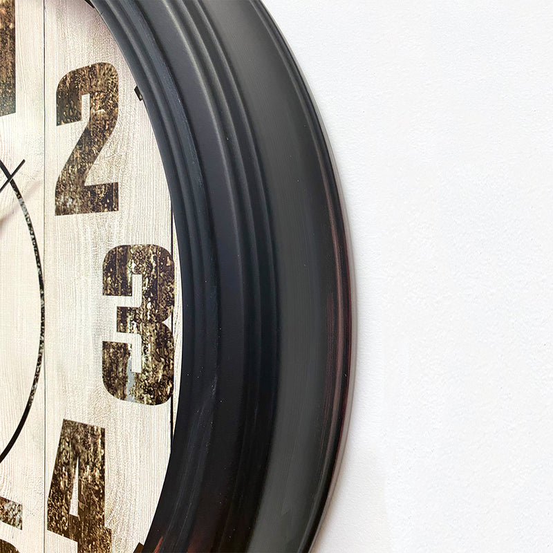 Ronis Kensington Station Vintage French Country Metal Wall Clock 62x62x6.5cm Black