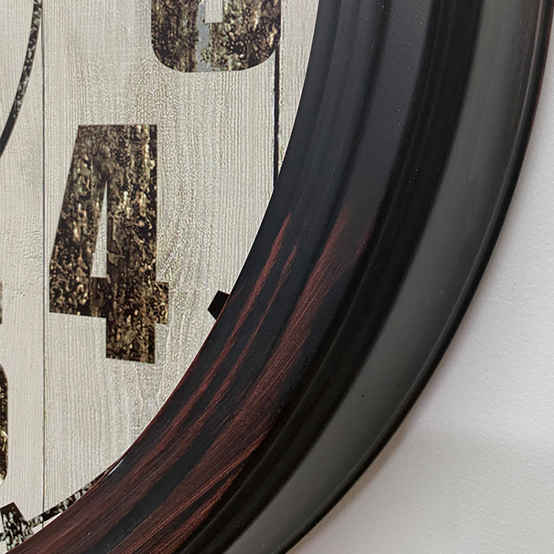 Ronis Kensington Station Vintage French Country Metal Wall Clock 62x62x6.5cm Black