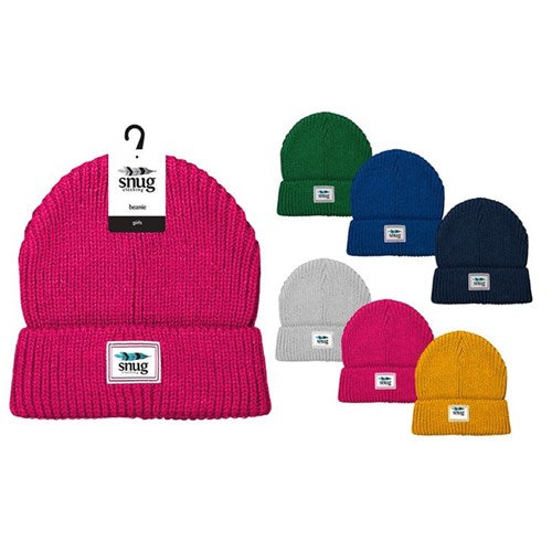 Kids folded beanie assorted colours warm cuffed winter hat for children