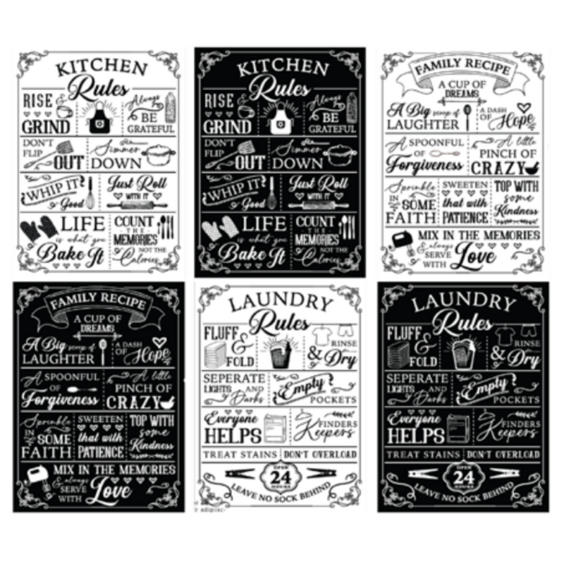 Ronis Kitchen / Laundry Signs 20x30x0.6cm Assorted