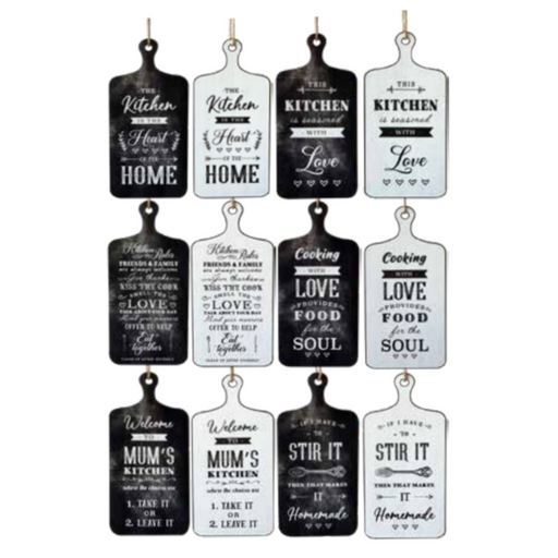 Ronis Kitchen Quote Cutting Board Signs 14.5x30x0.6cm Assorted