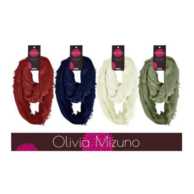 Lightweight knit fringe tube scarf Ser2 in assorted colours, infinity-style scarf for easy everyday layering