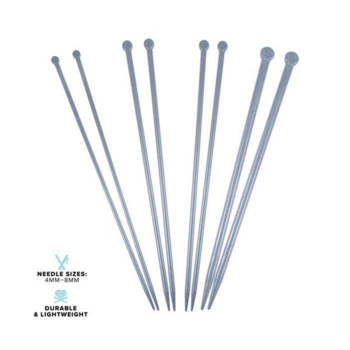 Ronis Knitting Needles Set 8pc 4 Assorted Sizes From 4mm-8mm
