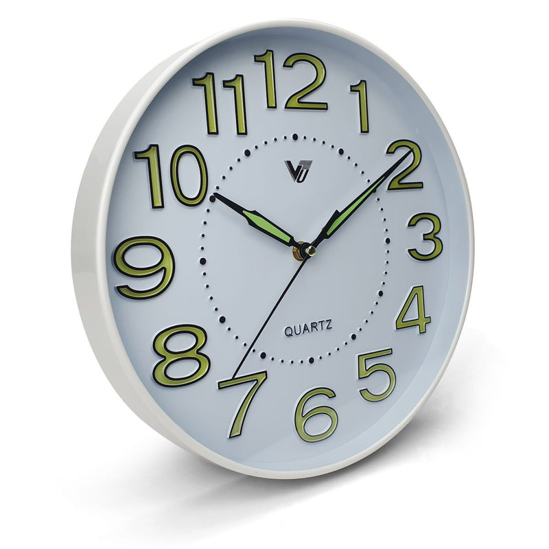 Ronis Kobi Glow In The Dark Wall Clock 30x30x4cm White