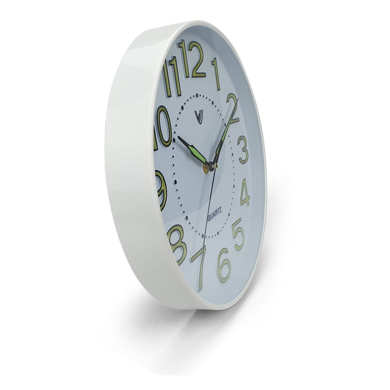 Ronis Kobi Glow In The Dark Wall Clock 30x30x4cm White