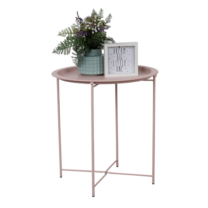 Ronis Kodu Metal Tray Side Table Pink