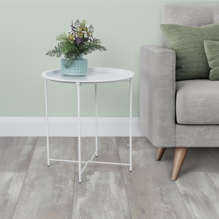 Kodu Metal Tray Side Table White