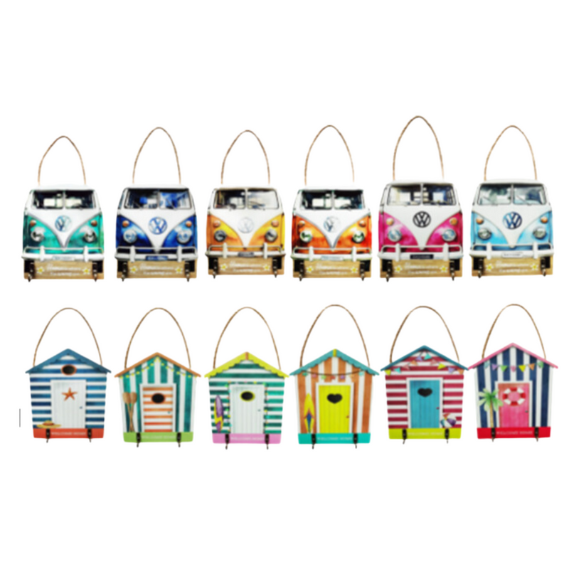 Ronis Kombi and Beach House Key Holders with Hanging String 14.5x16.5cm 0.8cm Assorted