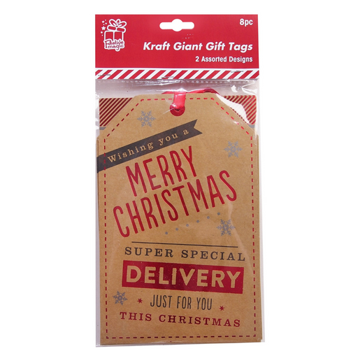 Ronis Kraft Giant Tags 8pc Hot Stamp