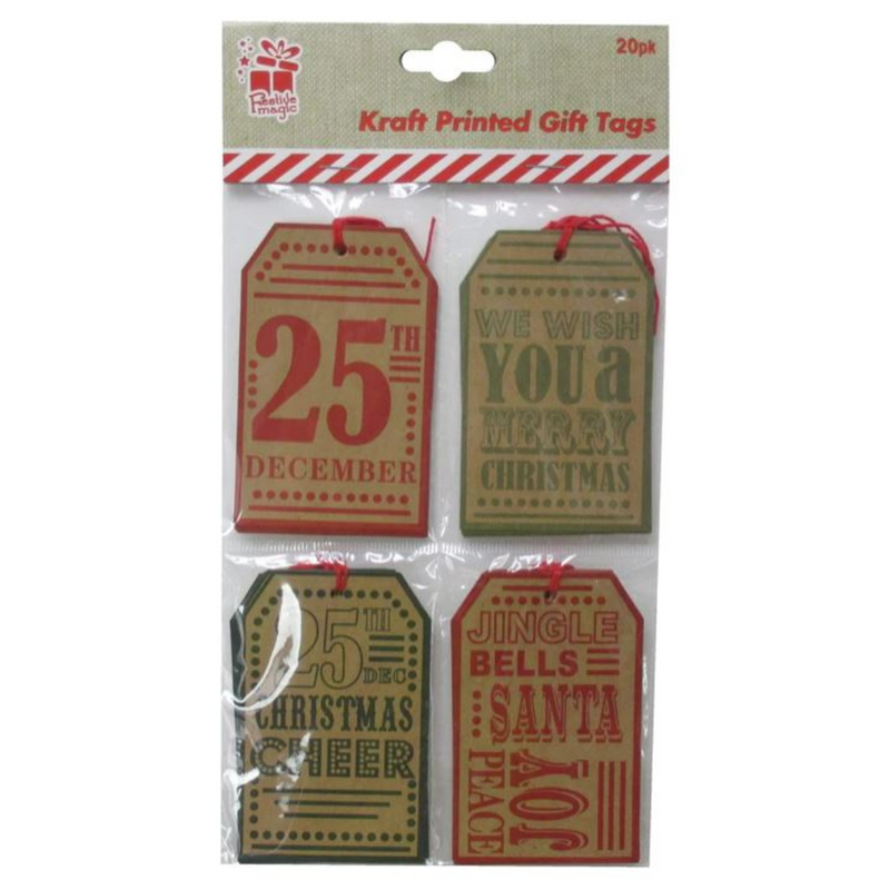Ronis Kraft Tags Print Retro P69 20pc