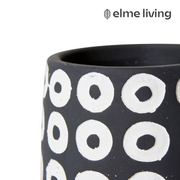 Hayden Pot White/Black 13x13x10cm – thumbnail
