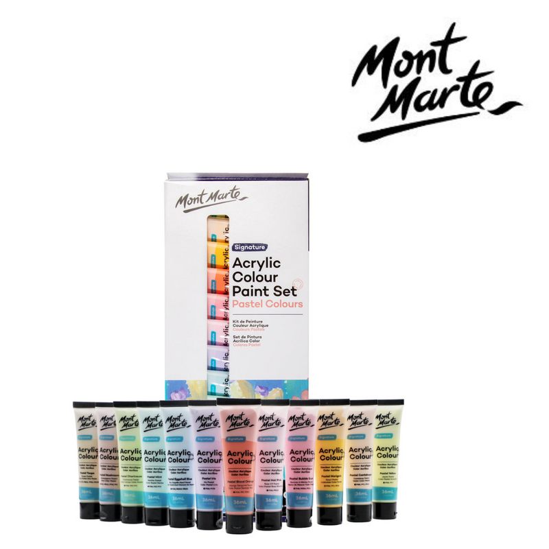 Ronis Mont Marte Acrylic Colour Pastel Colours 12pc x 36ml