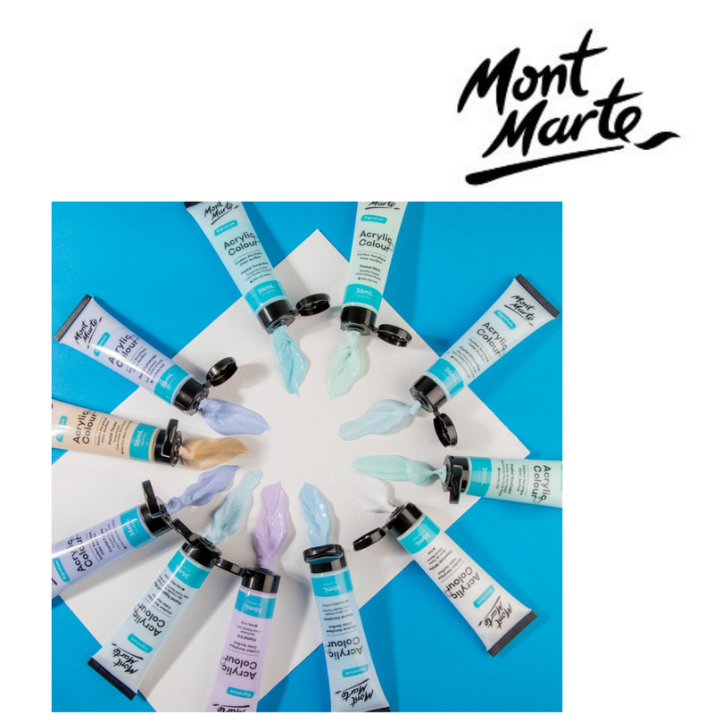Ronis Mont Marte Acrylic Colour Pastel Colours 12pc x 36ml