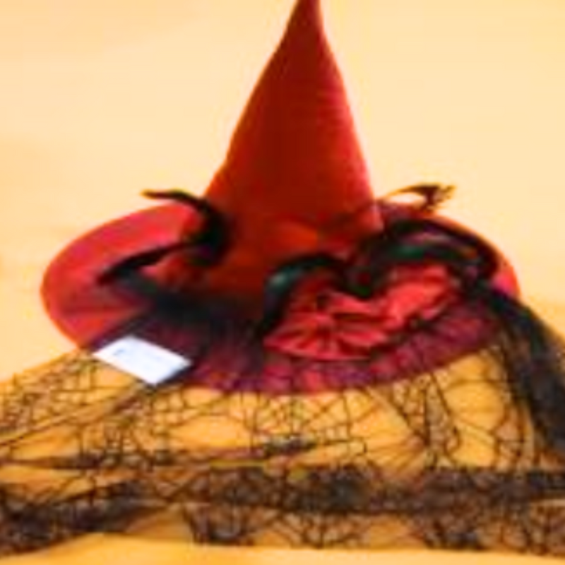 Black & Red Witches Hat W/ Veil