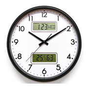 Ronis LCD Display T&H Wall Clock 32cm Assorted