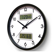 Ronis LCD Display T&H Wall Clock 32cm Assorted