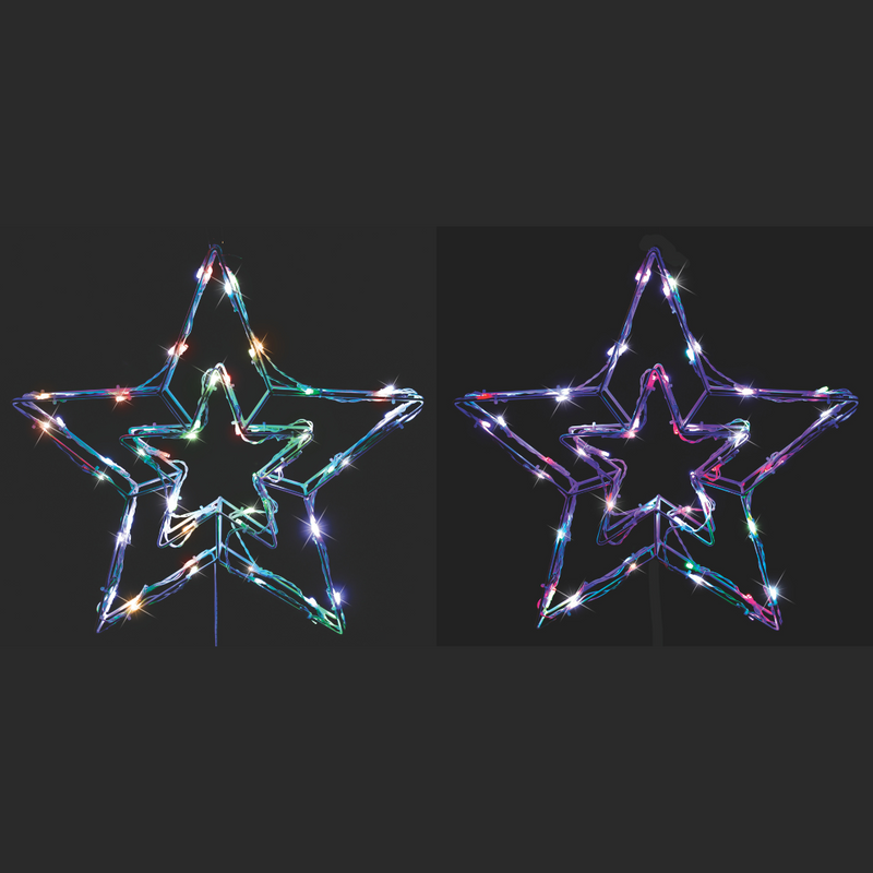 Ronis LED 3D Wire Star Colour Changing 48cm 2 Asstd