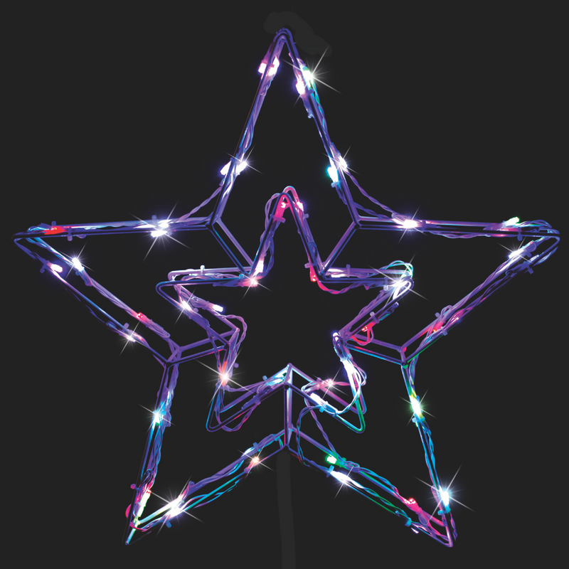 Ronis LED 3D Wire Star Colour Changing 48cm 2 Asstd